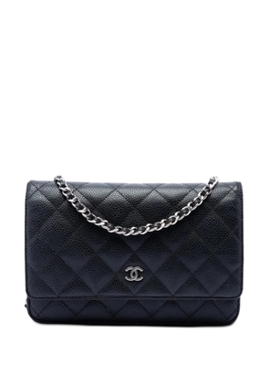 CHANEL Pre-Owned 2016-2017 CC Quilted Caviar Wallet on Chain crossbody bag - Black