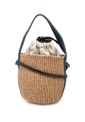 Chloé Pre-Owned 2023 Small Raffia Woody Basket Bucket Bag satchel - Neutrals