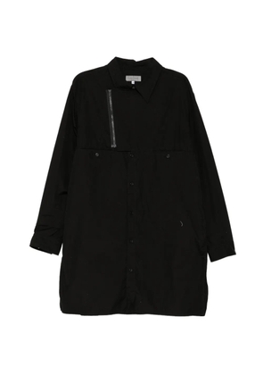 Yohji Yamamoto chain-stitch zip-detail shirt - Black