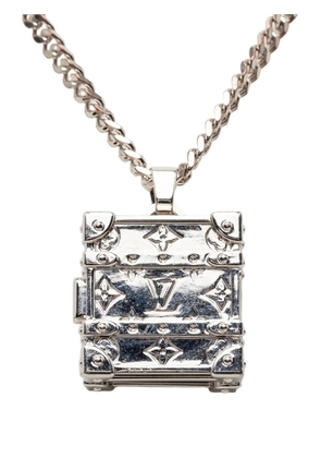Louis Vuitton Pre-Owned 2021 Brass Monogram Trunk Pendant Necklace costume necklace - Silver