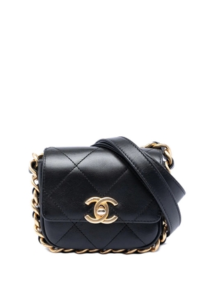 CHANEL Pre-Owned 2021-2026 Mini Quilted Calfskin Framing Chain Flap crossbody bag - Black