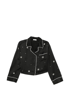 SANDRO bead-embellished piped shirt - Black