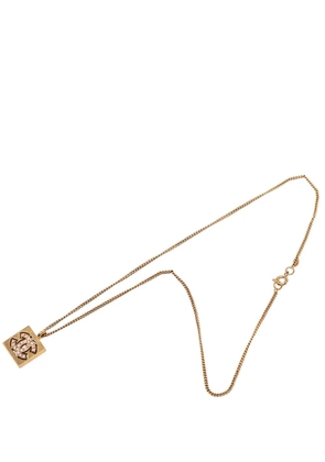 CHANEL Pre-Owned 2004 CC Gold Plated Strass Square Pendant Necklace costume necklace