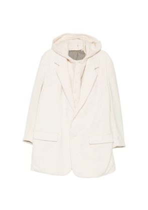 Yohji Yamamoto hooded single-breasted jacket - Neutrals