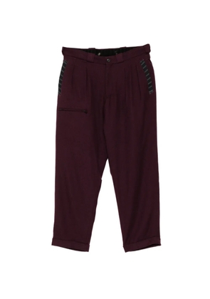 Yohji Yamamoto zip-strap pleated trousers - Purple
