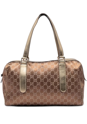 Gucci Pre-Owned 2016-2026 GG Satin boston bag - Brown