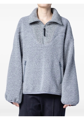 Muller Of Yoshiokubo fleece-texture half-zip sweatshirt - Grey