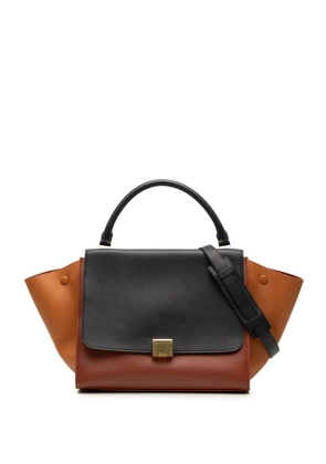 Celine Pre-Owned 2014 Medium Tricolor Leather Trapeze satchel - Brown