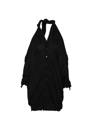 Yohji Yamamoto halterneck cold-shoulder cardigan - Black