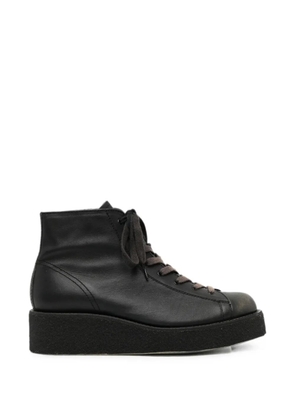 Yohji Yamamoto platform lace-up ankle boots - Black