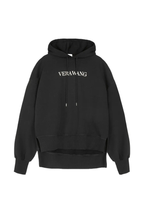 Vera Wang logo-print oversized cotton hoodie - Black
