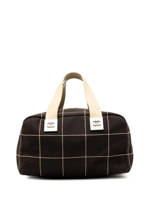 CHANEL Pre-Owned 2003-2004 CC Chocolate Bar Canvas Wild Stitch boston bag - Black