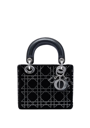 Christian Dior Pre-Owned 2011 Mini Satin Cannage Crystal Embellished Lady Dior satchel - Black