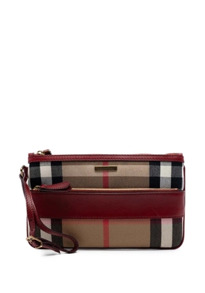 Burberry Pre-Owned 2000-2017 House Check Canvas Wristlet clutch bag - Red