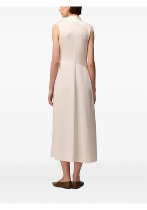 RETORI feather-trim wrap midi dress - White
