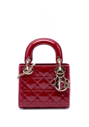 Christian Dior Pre-Owned 2019 Mini Patent Cannage Lady Dior satchel - Red