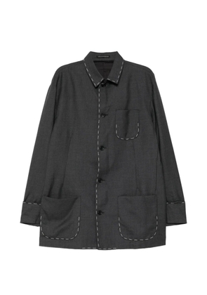 Yohji Yamamoto contrast-stitch patch-pocket jacket - Grey
