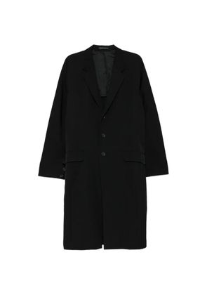 Yohji Yamamoto gabardine tied-cuff coat - Black