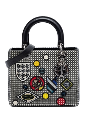 Christian Dior Pre-Owned 2016 Medium Calfskin Mesh Microcannage Patches Lady Dior satchel - Black