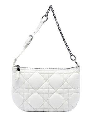 Christian Dior Pre-Owned 2022 Mini Calfskin Macrocannage Dior Caro Tulip Bag shoulder bag - White