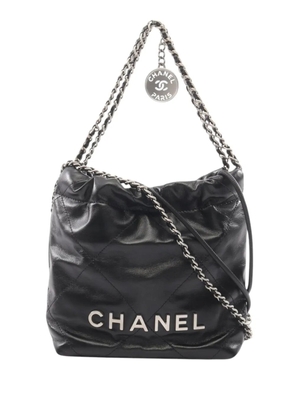 CHANEL Pre-Owned 2021-2026 Mini Shiny Calfskin 22 Handbag satchel - Black