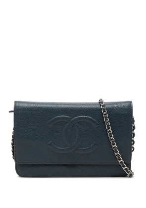 CHANEL Pre-Owned 2013-2014 CC Caviar Wallet On Chain crossbody bag - Blue