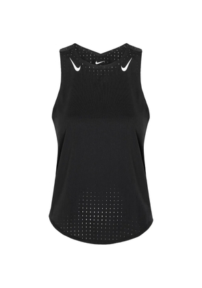 Nike Swoosh-print perforated tank top - Black