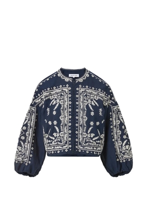 Veronica Beard Drake embroidered cotton jacket - Blue