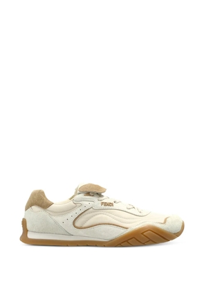 FENDI Wave Pulse panelled leather sneakers - White