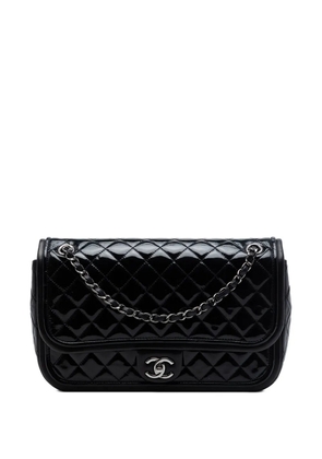 CHANEL Pre-Owned 2013-2014 Jumbo Quilted Patent and Lambskin Trimmed Classic Twist Flap shoulder bag - Black