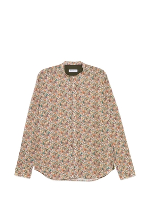 Manuel Ritz floral-print band-collar shirt - Orange