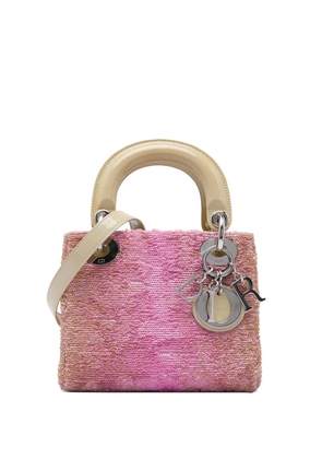 Christian Dior Pre-Owned 2013 Mini Patent Sequined Lady Dior satchel - Pink