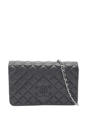 CHANEL Pre-Owned 2015-2016 CC Quilted Calfskin Wallet on Chain crossbody bag - Black