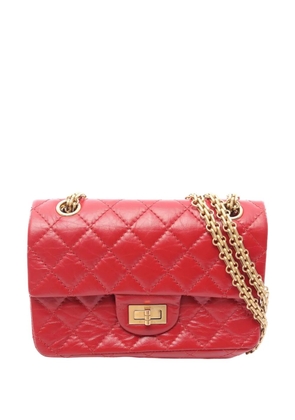 CHANEL Pre-Owned 2019 Mini Quilted Aged Calfskin Reissue 2.55 Single Flap crossbody bag - Red