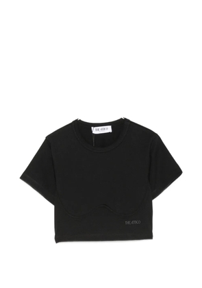 The Attico corset-style cropped T-shirt - Black