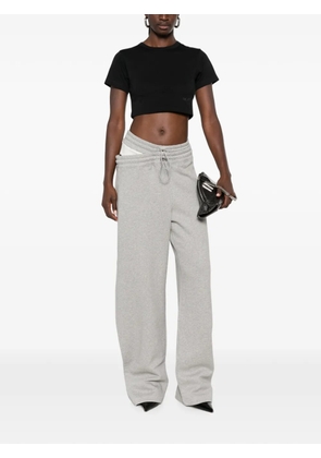 The Attico corset-style cropped T-shirt - Black