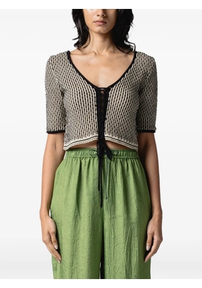 Muller Of Yoshiokubo Ripple striped cardigan - Black