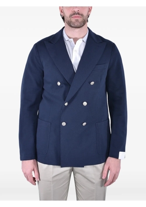Eleventy double-breasted piqué jacket - Blue