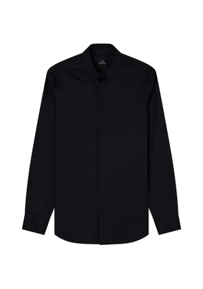 Armani Exchange logo-embroidered long-sleeve shirt - Black