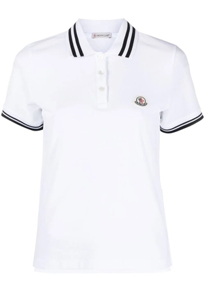 Moncler stripe-trim polo shirt - White