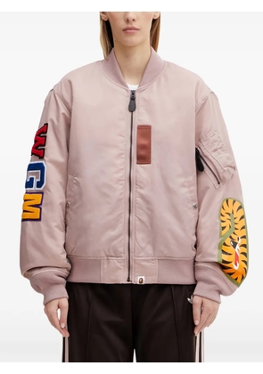 A BATHING APE® shark-patch bomber jacket - Pink