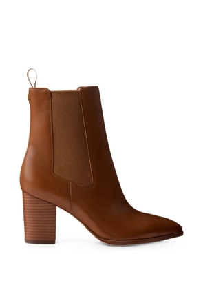 Lauren Ralph Lauren square-toe leather ankle boots - Brown