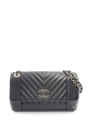 CHANEL Pre-Owned 2019 Large Lambskin Daily Chevron Flap shoulder bag - Black
