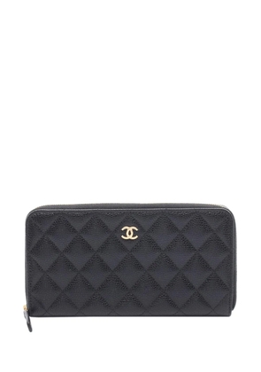 CHANEL Pre-Owned 2021-2026 CC Quilted Caviar Zip Wallet long wallets - Black