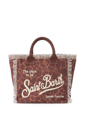 MC2 Saint Barth Vanity animal-print fringed tote bag - Brown