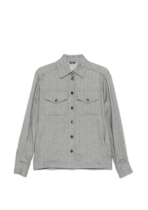 Kiton herringbone-pattern flap-pocket shirt - Grey