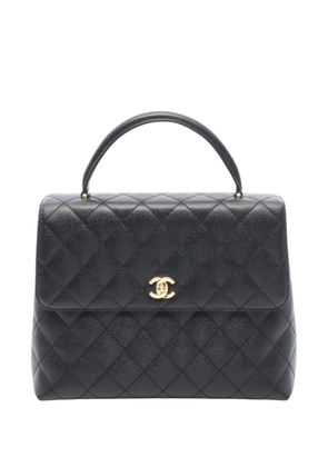 CHANEL Pre-Owned 2003-2004 CC Quilted Caviar Kelly Top Handle Bag handbag - Black