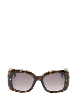 TOM FORD Eyewear Sandra T-logo square-frame sunglasses - Brown