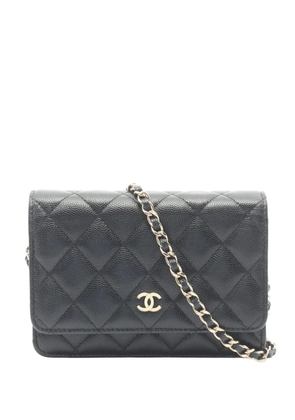 CHANEL Pre-Owned 2020 Mini CC Quilted Caviar Wallet On Chain crossbody bag - Black