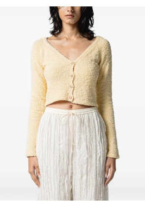 Muller Of Yoshiokubo textured-knit V-neck cardigan - Yellow